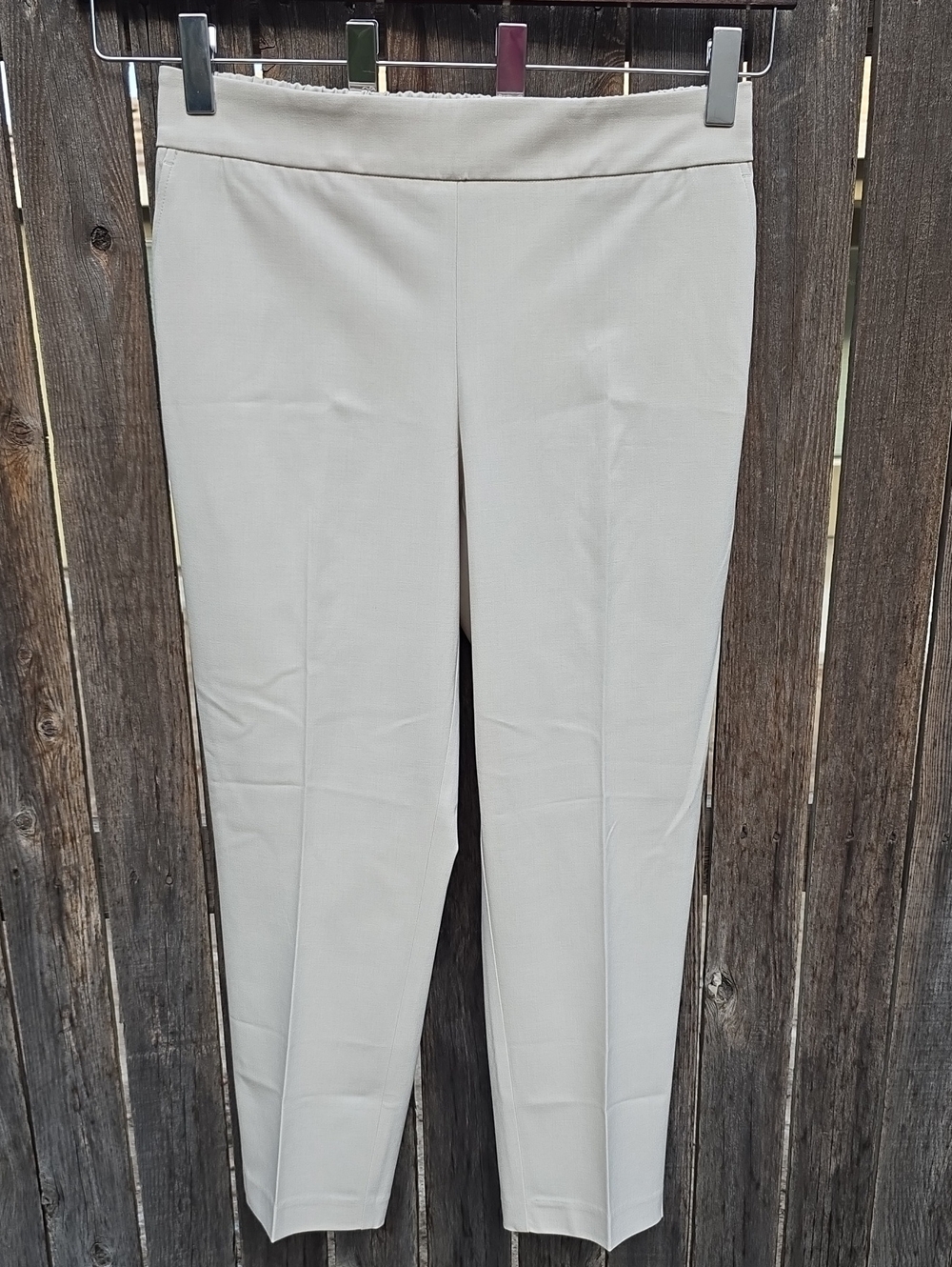 Women's Pull On Pants With Elastic Waist in Light Beige